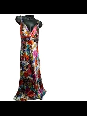 David Meister Floral Maxi Dress V Neck 6 NWT Garden Party Spring Wedding Guest